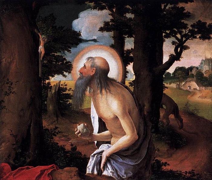 Lucas van Leyden St Jerome Penitent Sweden oil painting art